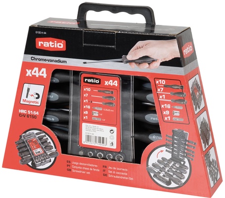 Set de Destornilladores, Vasos y Puntas Basic Ratio 